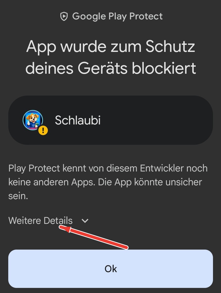 Auf „Weitere Details“ tippen